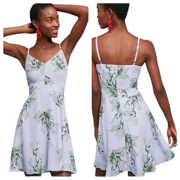 NET Larke x Anthropologie Lilac Purple Swing Mini Dress - Size M - Picture 1 of 7